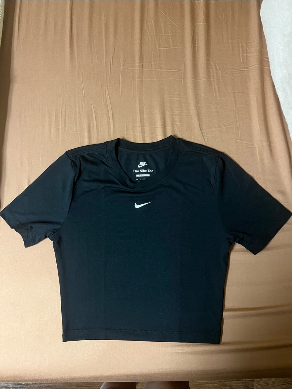 Nike Black Cropped Swoosh Tee